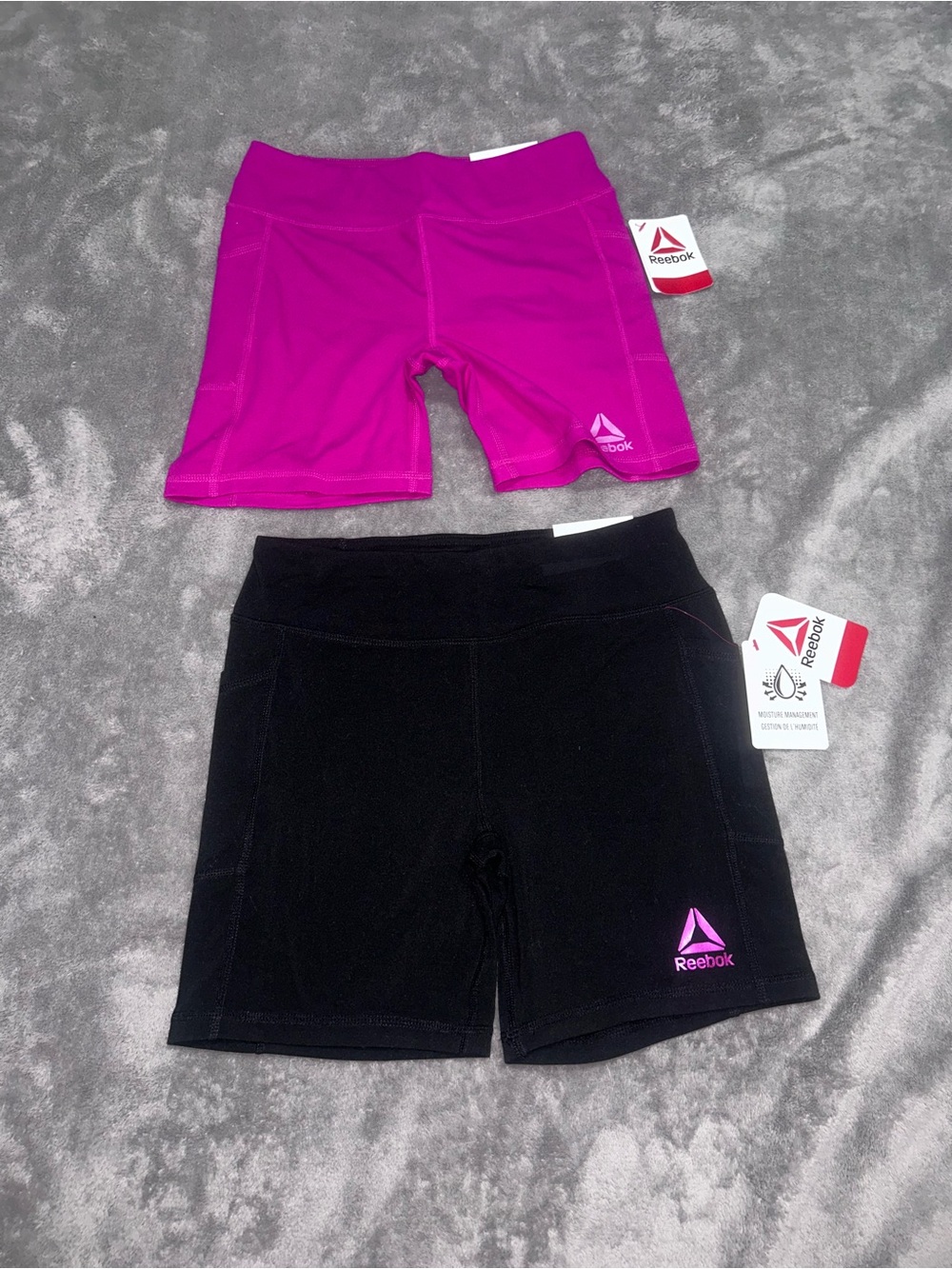 2 for the price of 1!! Reebok Kids Active Bike Shorts - Magenta & Black